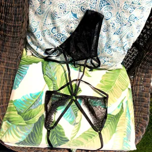NEW Victoria's Secret Very Sexy Lace Black Strappy Teddy S thumbnail 3