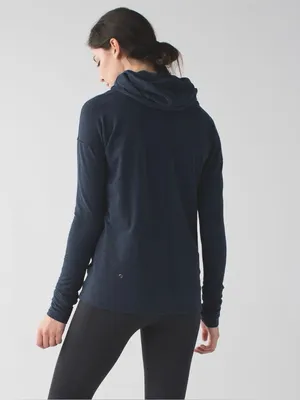 Lululemon Stress Less Hoodie Heathered Naval Blue Size 12 thumbnail 2