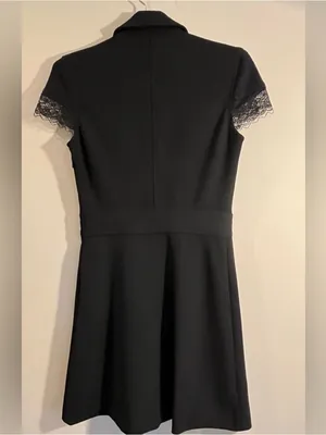 Maje Black Lace-Trim Polo Mini Dress thumbnail 2