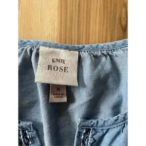 Knox Rose Chambray Boho Top Balloon Sleeves M thumbnail 4