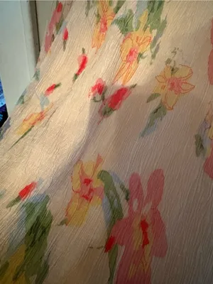 entro Cream Floral Mini Dress with Pink & Green Accents thumbnail 4