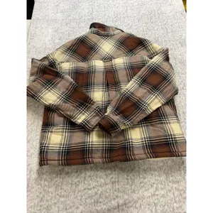 Alpine Design Womens Sherpa Lined Flannel Jacket Brown Plaid Full Zip Large thumbnail 5