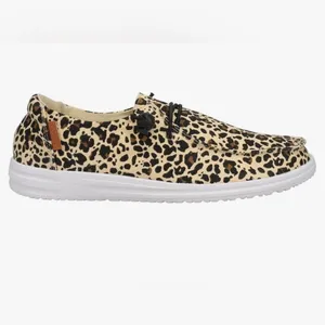 Corkys Kayak Leopard Print Loafers Canvas‎ Slip On Boat Shoes Animal Print Tan thumbnail 2