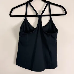 Beach‎ Riot Sport Black Textured Honeycomb Racerback Tank Top Built-In Bra Small thumbnail 2