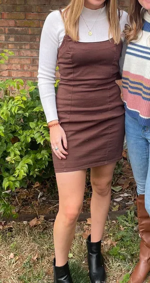 Hennes & Mauritz denim Brown Dress thumbnail 3