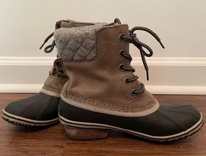 Sorel Slimpack ll Lace Boot Sz 7.5 Leather Winter Duck Boot Lace Up thumbnail 11