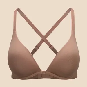 NWT Adore Me Natalya Plunge Push Up Bra Beaver Fur Beige Neutral‎ 38C Minimalist thumbnail 1