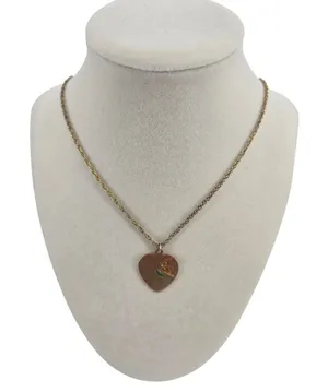 Kellie Waters Necklace Womens Heart Butterfly Etched Gold Tone Pendant EUC thumbnail 1