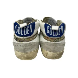 Golden Goose Mid Star Women's White Blue Lace-Up Mid-Top Sneakers Shoes Size 8.5 thumbnail 3