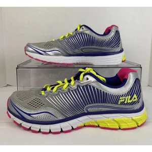 FILA Cool Max Womens Sneaker Size 7.5 - 8 Narrow Silver/Neon RUNS SMALL 5SR20900 thumbnail 5