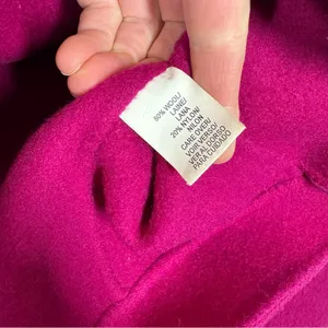 90’s Y2K Anne Klein Fuchsia Magenta Pink Wool Blazer Jacket Boiled Wool medium‎ thumbnail 4