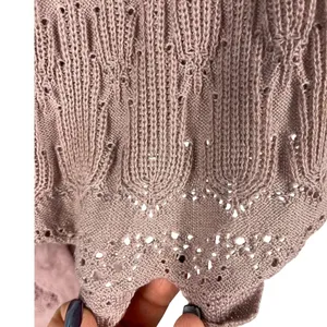 Altard State Violet Crochet Pullover Sweater Bell Sleeves Eyelet‎ Size Small thumbnail 4
