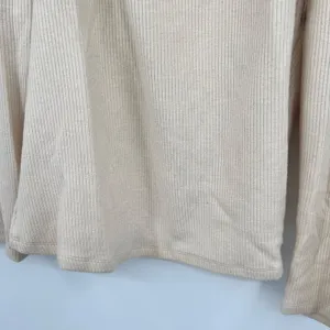 Anthropologie Long Sleeve Square Neck Top Ivory Cream Cozy Ribbed plus size 3X thumbnail 7
