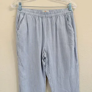 Marine Layer Allison Pant Blue/White Striped Size Small‎ Tencel Elastic thumbnail 3