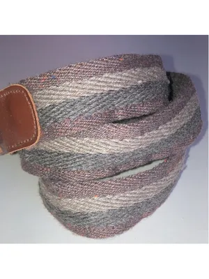 Brown Vintage Leather-Trim Woven Belt thumbnail 5