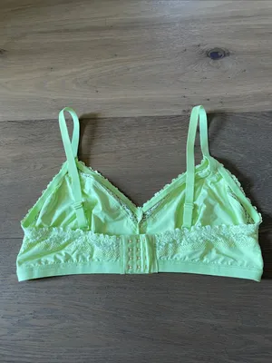 Aerie Lace Detail Non Padded Bra, Lime Size XL thumbnail 4