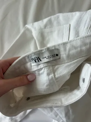 ZARA Flare Jeans White High-Rise thumbnail 3