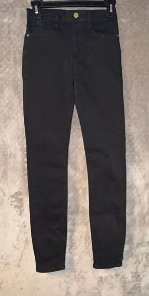 Frame Le High Skinny Black Denim Jeans Cotton Blend Non Ripped size 24 #765 thumbnail 1