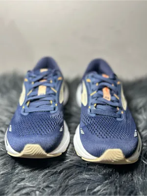 Brooks Men's Navy and Orange Adrenaline GTS Running Sneaker Size 8 thumbnail 4