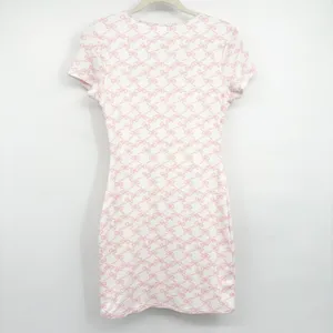 Arden B‎ Womens Pink Bow Print Coquette Y2K Ribbed Bodycon Mini Dress Size L thumbnail 6