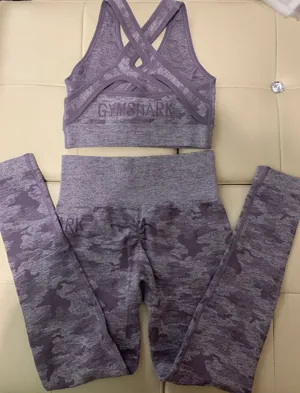 Gymshark Camo Seamless Purple Leggings And Sports Bra thumbnail 3
