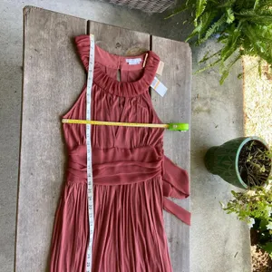 To the Max!‎ Womens Dress Size Small Rust Open Front Halter Knit Pockets NEW thumbnail 7