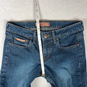 VTG L.E.I. Bootcut Jeans Juniors 1 Blue Mid Rise Denim Western Downtown Girl Y2K thumbnail 6