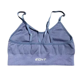ECHT Sports Bra Blue Seamless Crisscross Back Workout Activewear‎ Small thumbnail 2