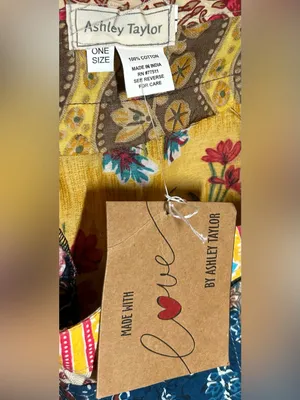 NWT Ashley Taylor Patchwork Colorful Bohemian Adjustable Overalls One Size Red thumbnail 4