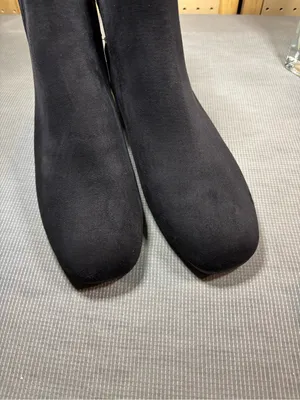 Time and Tru Womens Black Faux Suede Ankle Boots Size 10W Side Zip Low Heel NWT thumbnail 11