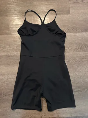 Girlfriend Collective black athletic romper thumbnail 2