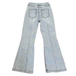 Rewash Super High Rise Vintage Flare Jeans Light Wash Pleated Front Size 7 28 thumbnail 3
