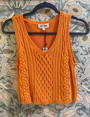 Orange Sweater Vest thumbnail 1