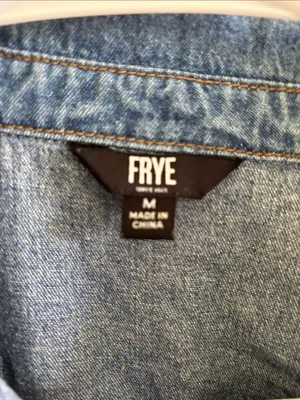 Frye Classic Blue Denim Button-Front Shirt Long Sleeve Dress boho western fall thumbnail 6