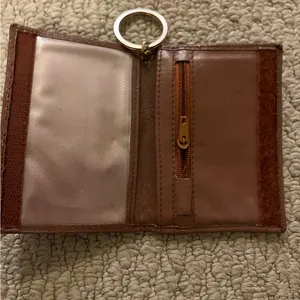 Brown Leather ID Card Holder with Keyring kappa kappa gamma thumbnail 5