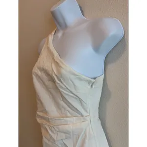 Lulus Poised in Positano‎ One Shoulder Dress Womens XS White Midi Slit thumbnail 5