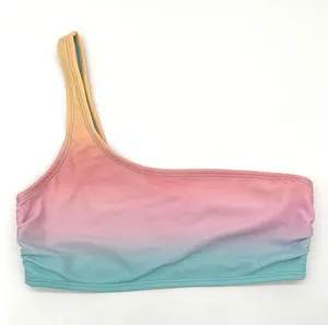 Cabana by Crown Ivy One Shoulder Bikini Top Medium Ombre Rainbow Beachy Indie‎ thumbnail 1