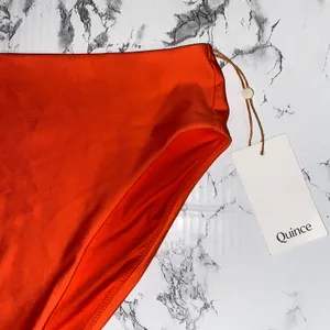 NWT Quince Sunset Orange Italian High-Rise High-Leg Bikini Bottoms Size Medium thumbnail 4