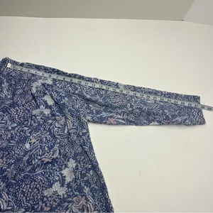 Sundry SZ 3 Large 12 Wild Floral Henley Purple Blouse Boho Top Women Long Sleeve thumbnail 9