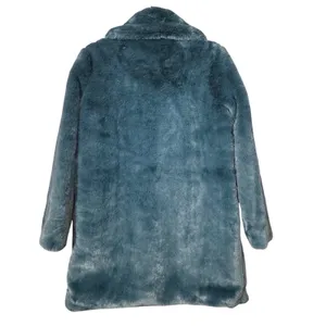 Christian Siriano Faux Fur Coat Teal Blue Womens Sz S Mob‎ Wife Whimsigoth Fairy thumbnail 3