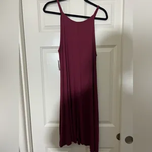 Old Navy Ribbed Burgundy A-Line Tank Dress thumbnail 4