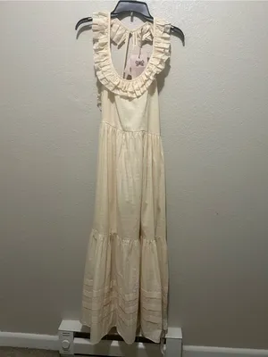 NWT Christy Dawn Clemence Pearl Dress Regenerative Organic Cotton Midi Medium thumbnail 8