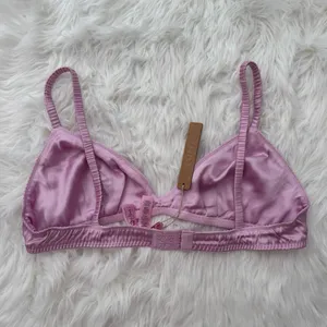 Skims Woven Shine Sleep Bralette Pink Rose Size Large thumbnail 6