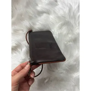 Coach vintage brown real leather clutch thumbnail 3