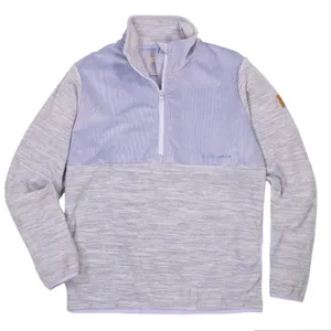 Simply Southern | Women's Grey Heather Lavender Corduroy Pullover Quarter Zip, L thumbnail 10