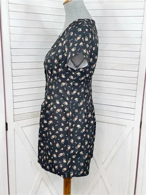 Princess Polly Floral Button Front V Neck Romper Black Size 4 Cottage Playsuit thumbnail 2