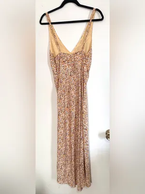 Abercrombie & Fitch Yellow Floral Midi Dress Small Tall thumbnail 6