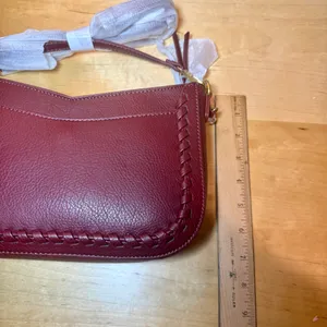 Style & Co. Whipstitched Small Burgundy Crossbody Bag Purse thumbnail 4
