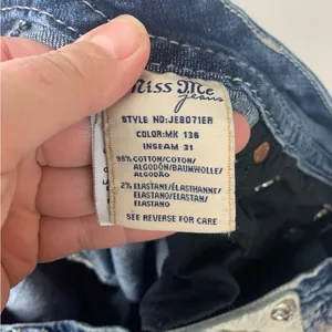 Miss Me size 31 mid rise easy boot jeans embroidered cowgirl western rodeo blue thumbnail 10