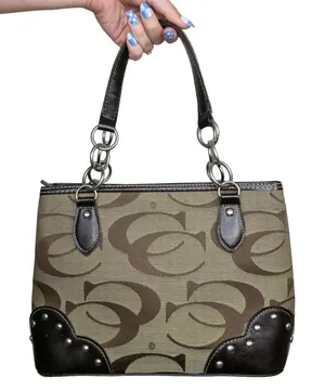 Vintage Y2K Brown CC Logo Shoulder Bag thumbnail 1